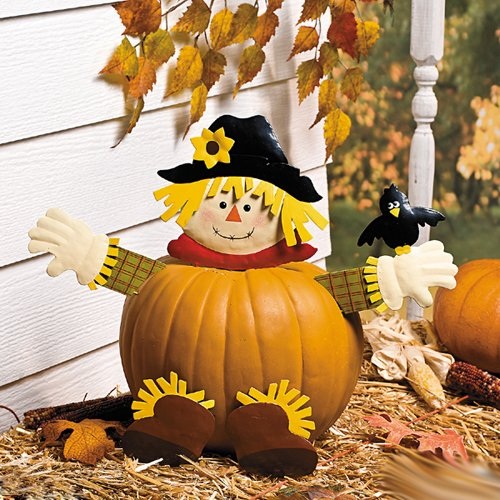 Fall Scarecrow Pumpkin Poke In Head And Legs Cute 